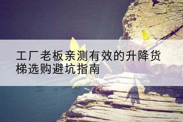 嫩江升降货梯怎么选-工厂老板亲测有效的升降货梯选购避坑指南