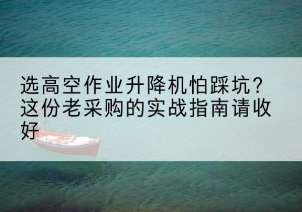 嫩江高空作业升降机厂家推荐-选高空作业升降机怕踩坑？这份老采购的实战指南请收好